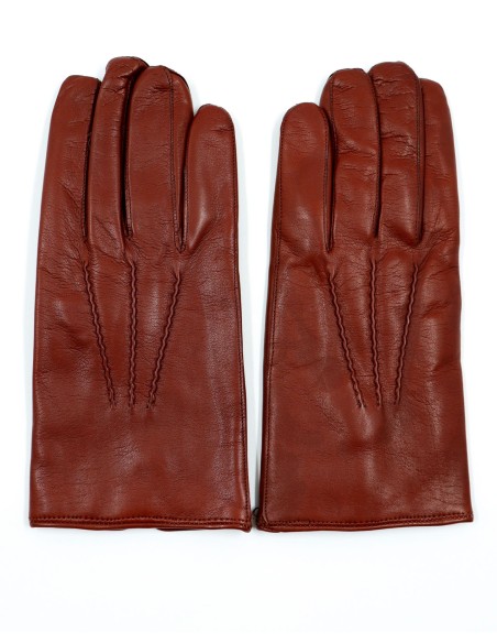GUANTO IN PELLE E CASHMERE UOMO