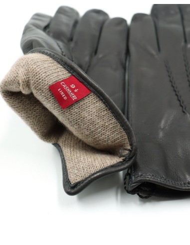 GUANTO IN PELLE E CASHMERE UOMO