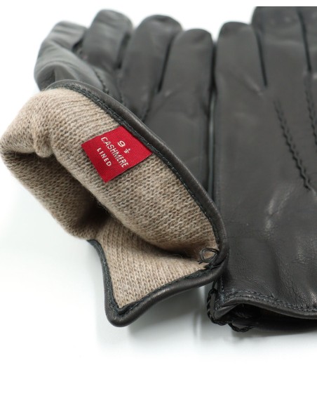 GUANTO IN PELLE E CASHMERE UOMO