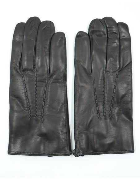 GUANTO IN PELLE E CASHMERE UOMO