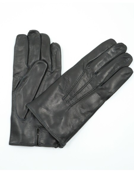 GUANTO IN PELLE E CASHMERE UOMO