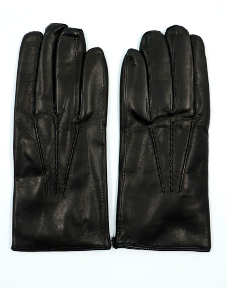 GUANTO IN PELLE E CASHMERE UOMO
