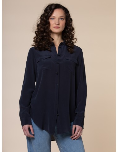 CAMICIA IN 100% SETA CON TASCHE E COLLETTO