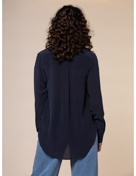 CAMICIA IN 100% SETA CON TASCHE E COLLETTO