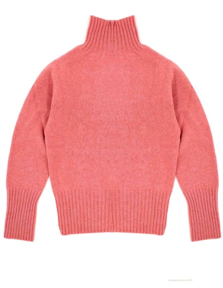 MAGLIONE DONNA SCOZZESE IN LANA DI AGNELLO SUPERFINE COLLO ALTO