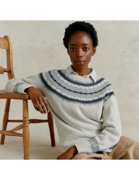 MAGLIONE DONNA SCOZZESE IN LANA D'AGNELLO SUPERFINE  "KIRSTEEN"