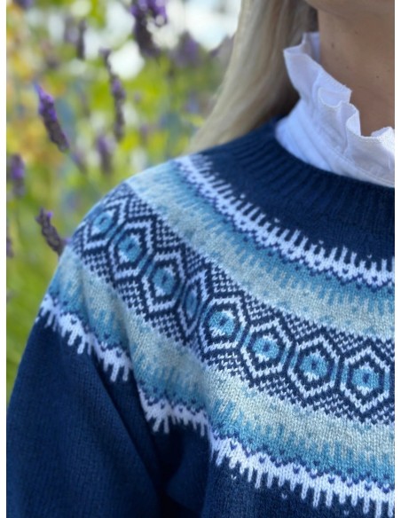 MAGLIONE DONNA SCOZZESE IN LANA D'AGNELLO SUPERFINE  "KIRSTEEN"