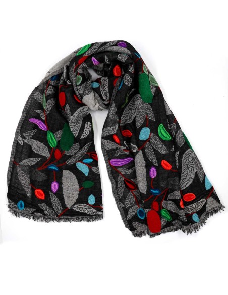 STOLA IN LANA RICAMATA 70X180 "PEACE"