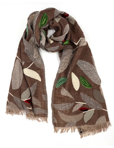 STOLA IN LANA RICAMATA 70X180 "PEACE"