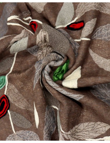 STOLA IN LANA RICAMATA 70X180 "PEACE"