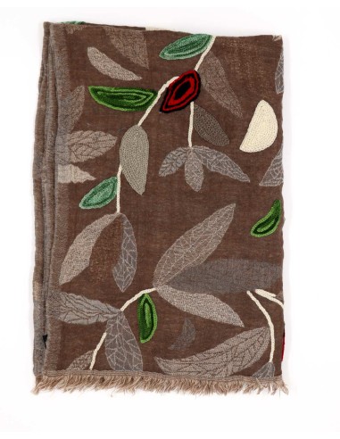 STOLA IN LANA RICAMATA 70X180 "PEACE"