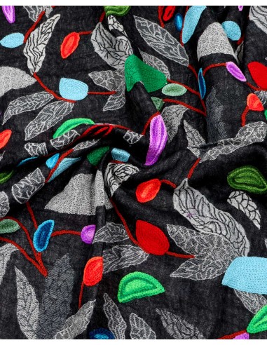 STOLA IN LANA RICAMATA 70X180 "PEACE"