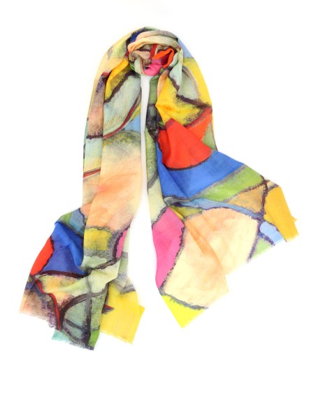 STOLA IN 100% LANA EXTRAFINE COLORATISSIMA "DREAMY"