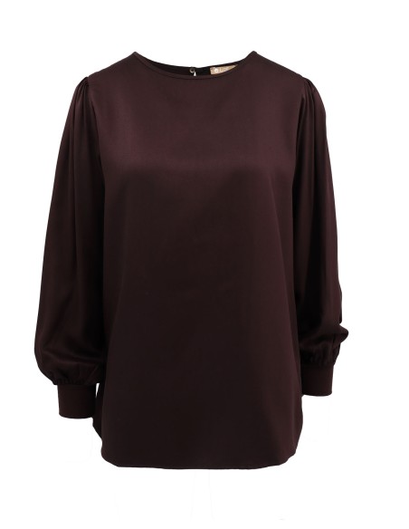 BLUSA GIROCOLLO IN 100%  BAMBU' SATIN "NAYA"