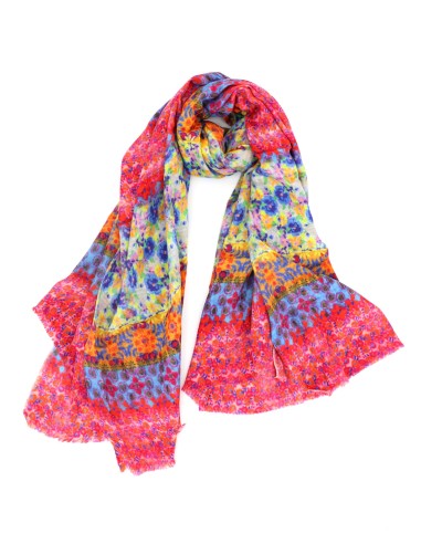 STOLA IN LANA EXTRAFINE E SETA COLORATISSIMA...