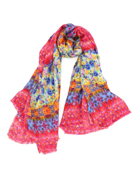 STOLA IN LANA EXTRAFINE E SETA COLORATISSIMA "SHINY"