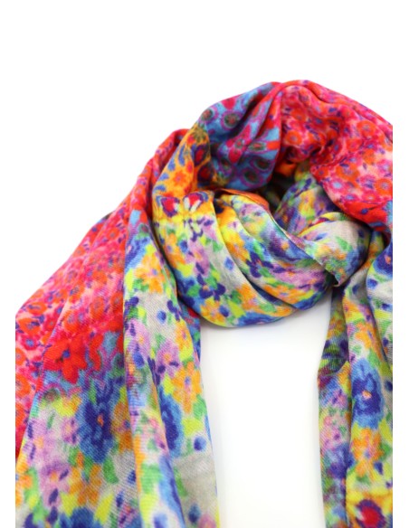 STOLA IN LANA EXTRAFINE E SETA COLORATISSIMA "SHINY"