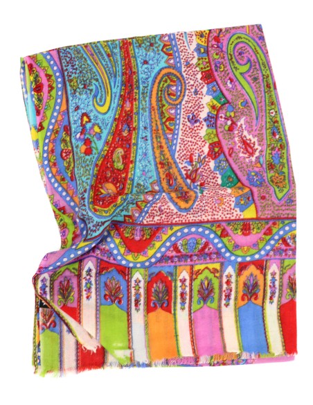 FOULARD IN  LANA MERINO EXTRAFINE  E SETA STAMPATA 70*180 "LUMY"