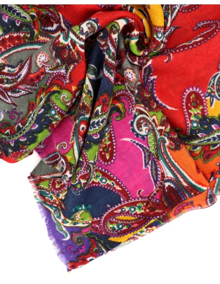FOULARD IN  LANA EXTRAFINE  E SETA STAMPATA 70*180 "INDY"
