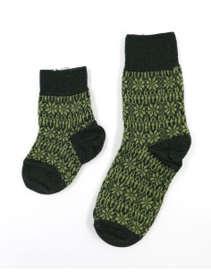 CALZINO NORVEGESE  IN 100% LANA A TRICOT KIDS - BOSCO