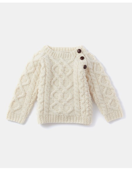MAGLIONE ARAN BABY IN LANA IRLANDESE