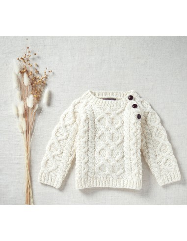 MAGLIONE ARAN BABY IN LANA IRLANDESE