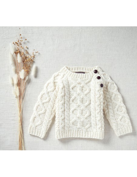 MAGLIONE ARAN BABY IN LANA IRLANDESE