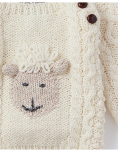 MAGLIONE ARAN BABY IN LANA IRLANDESE "PECORELLA"