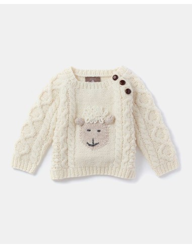 MAGLIONE ARAN BABY IN LANA IRLANDESE "PECORELLA"