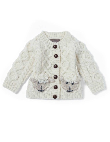 CARDIGAN ARAN BABY IN LANA IRLANDESE "PECORELLA"