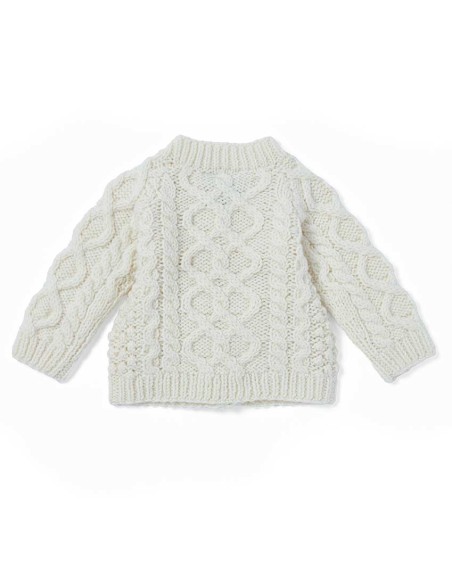 CARDIGAN ARAN BABY IN LANA IRLANDESE "PECORELLA"