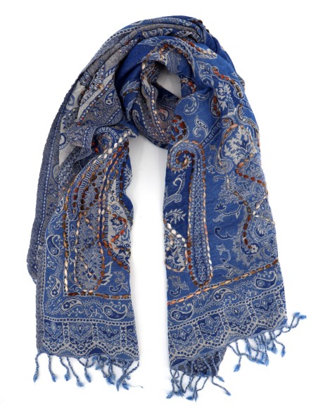 STOLA IN LANA RICAMATA 70X180 "JOY"