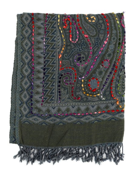 STOLA IN LANA RICAMATA 70X180 "JOY"