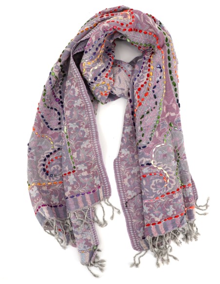 STOLA IN LANA RICAMATA 70X180 "JOY"