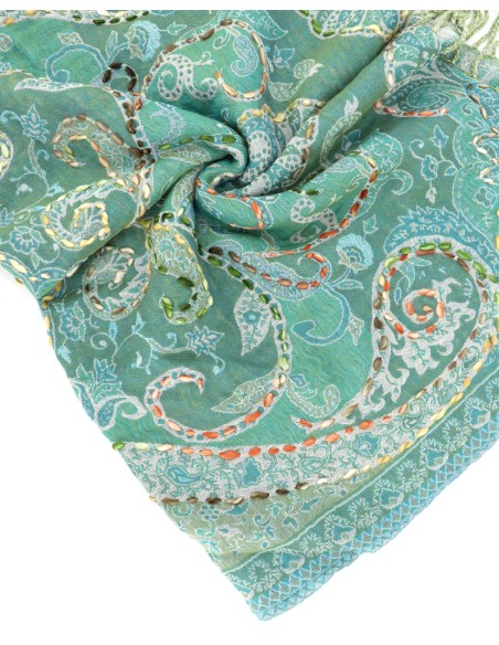 STOLA IN LANA RICAMATA 70X180 "JOY"