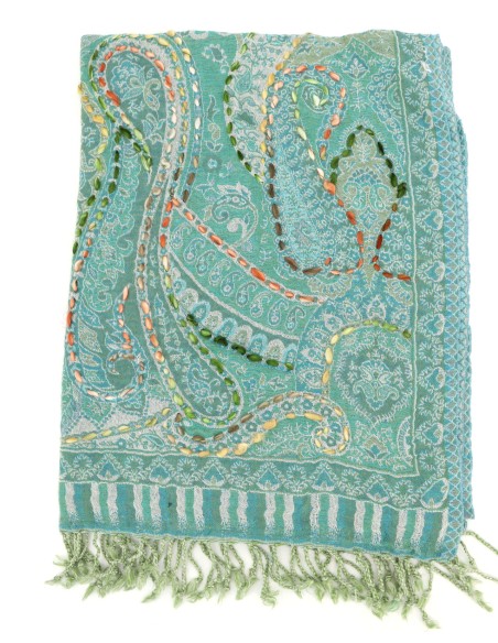 STOLA IN LANA RICAMATA 70X180 "JOY"