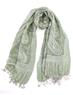 STOLA IN LANA LAVORATA 70X180 "HOPE"
 - SALVIA