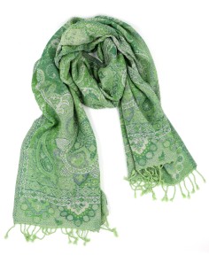 STOLA IN LANA LAVORATA 70X180 "HOPE"
 - VERDE