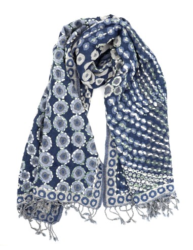 STOLA IN LANA RICAMATA 70X180 "MERMAID"