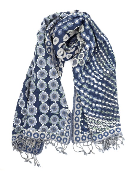 STOLA IN LANA RICAMATA 70X180 "MERMAID"