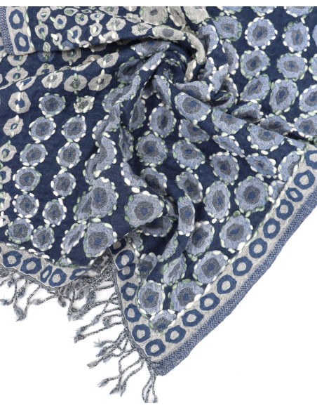 STOLA IN LANA RICAMATA 70X180 "MERMAID"