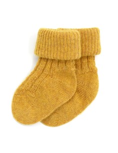 CALZINI BABY IN LANA D'AGNELLO - GIALLO