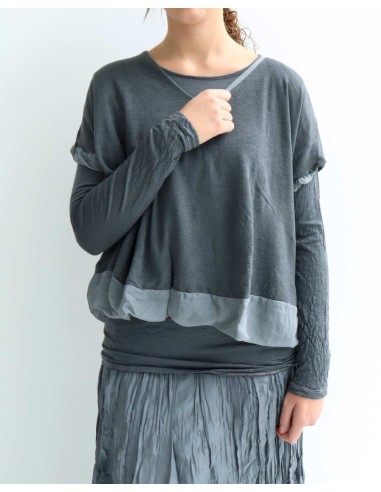 MAGLIA SMANICATA IN SETA E LANA "PALO"