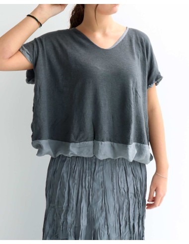 MAGLIA SMANICATA IN SETA E LANA "PALO"