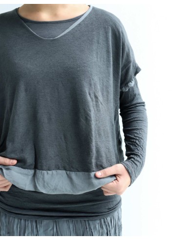 MAGLIA SMANICATA IN SETA E LANA "PALO"