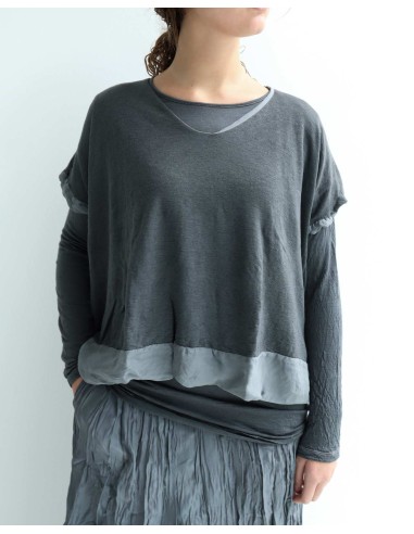 MAGLIA SMANICATA IN SETA E LANA "PALO"