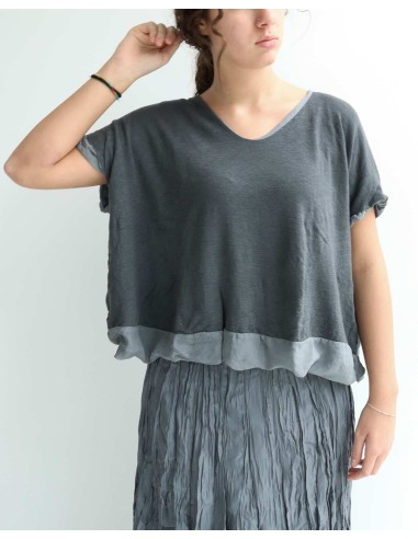 MAGLIA SMANICATA IN SETA E LANA "PALO"