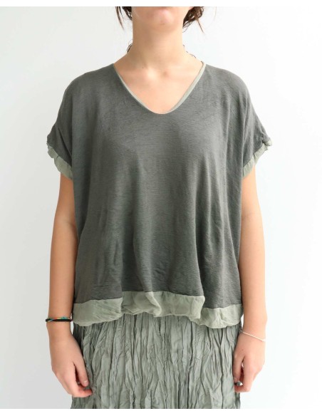 MAGLIA SMANICATA IN SETA E LANA "PALO"