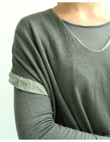 MAGLIA SMANICATA IN SETA E LANA "PALO"