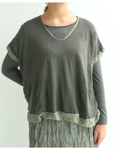 MAGLIA SMANICATA IN SETA E LANA "PALO"